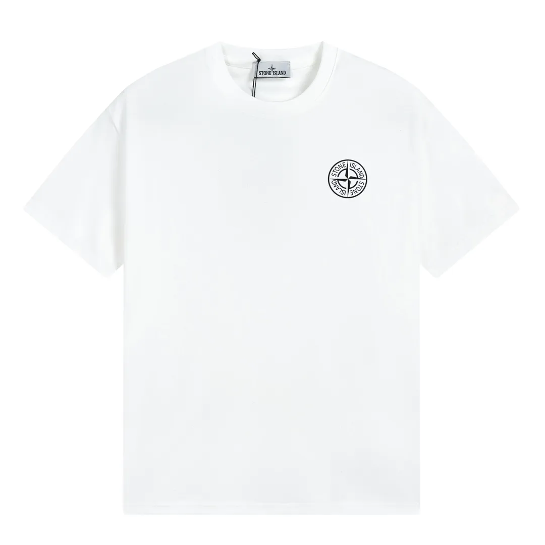 W652#P110💰 [Stone lsland/Stone Island summer new mechanical compass front and back printed pattern short-sleeved T-shirt] ⚠️[Original creation with high control of details] - Made of 260 grams of combed cotton with 32-count double yarn, soft and comfortable to the touch, sweat-absorbent and breathable. - Simple, basic and versatile style, original quality, the first choice for couples. - Made in a large factory, four needles and five threads on the shoulder, neatly arranged, high quality workmanship. - Same style for men and women. Very versatile, one piece for everyone, details are clearly visible. Color: Black White Size: M L